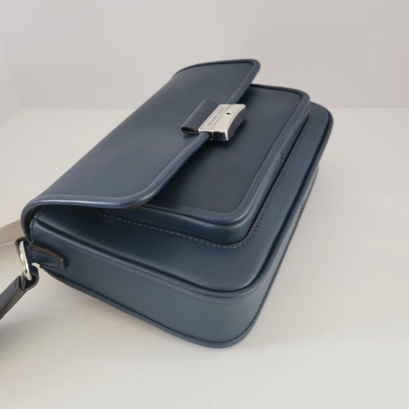 Michael Kors Bradshaw Medium Pocket Messenger Crossbody Handbag Navy Leather - Picture 6 of 9